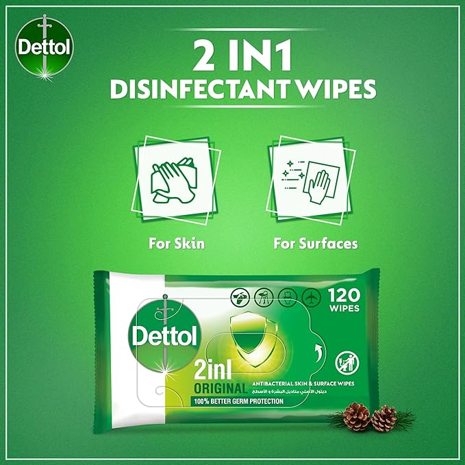 Dettol Anti Bacterial Wipes 80 Pcs