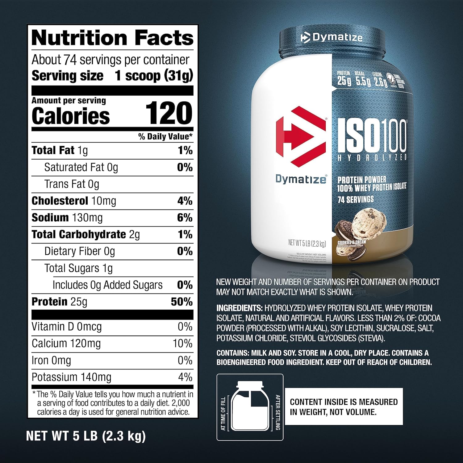 Protein Powder 100% isolate 71 serving chocolate and peanut butter