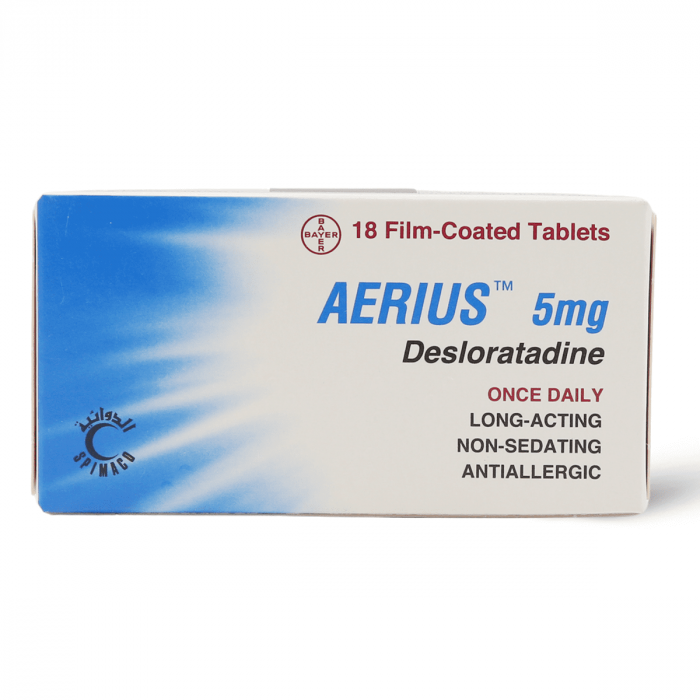 Aerius 5mg tabs 18 tabs