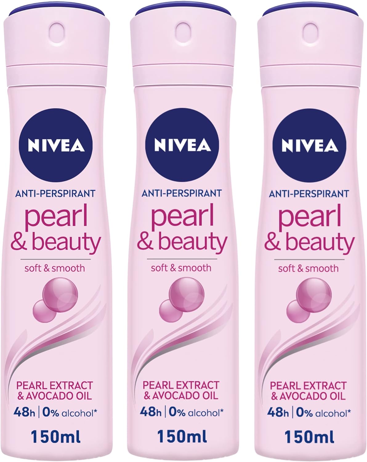 Nivea Antiperspirant Spray for Women, Pearl & Beauty Pearl Extracts, 3x150ml