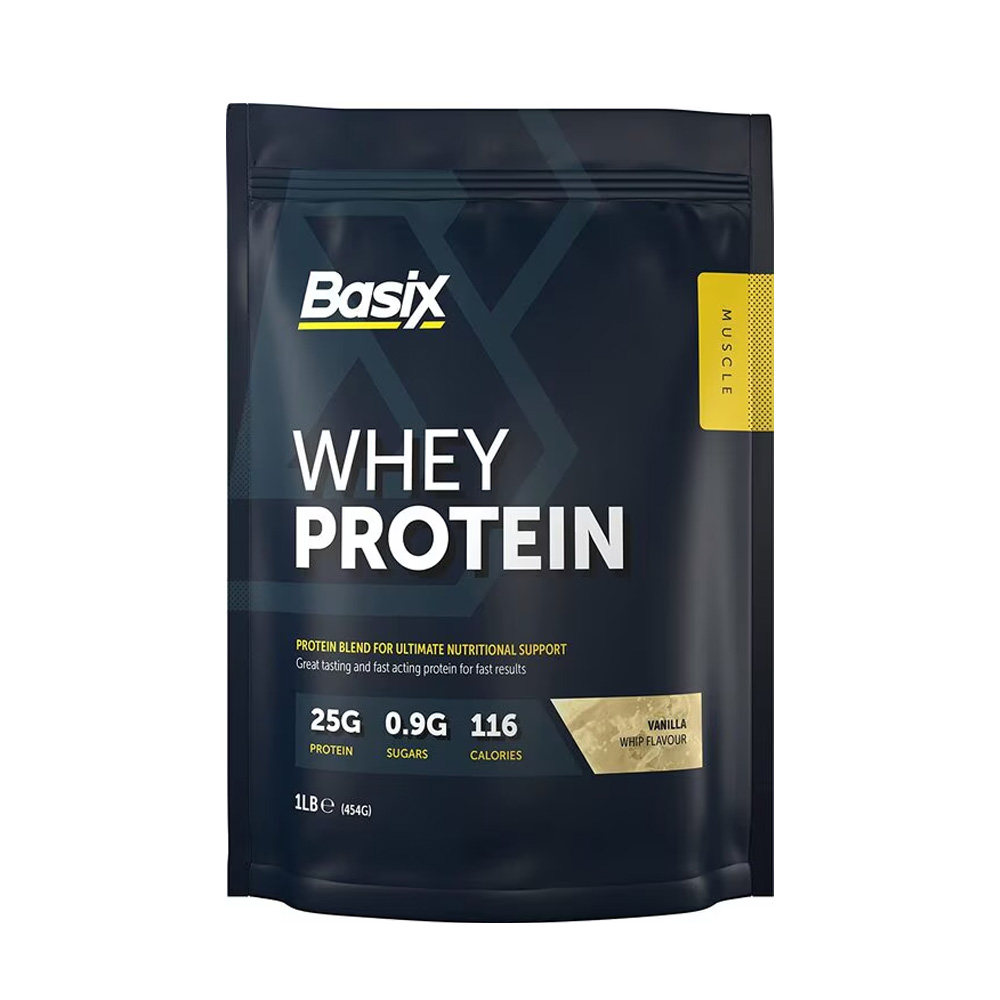 Basix Whey Protein 25 gm Protein 1LB Vanilla Flavor