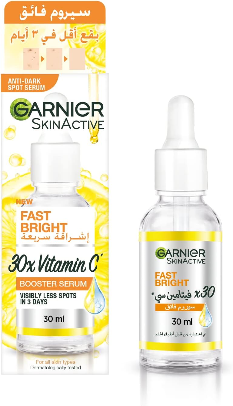 Garnier Skinactive Fast Bright 30X Vitamin C Anti Dark Spot Serum, 30 Ml