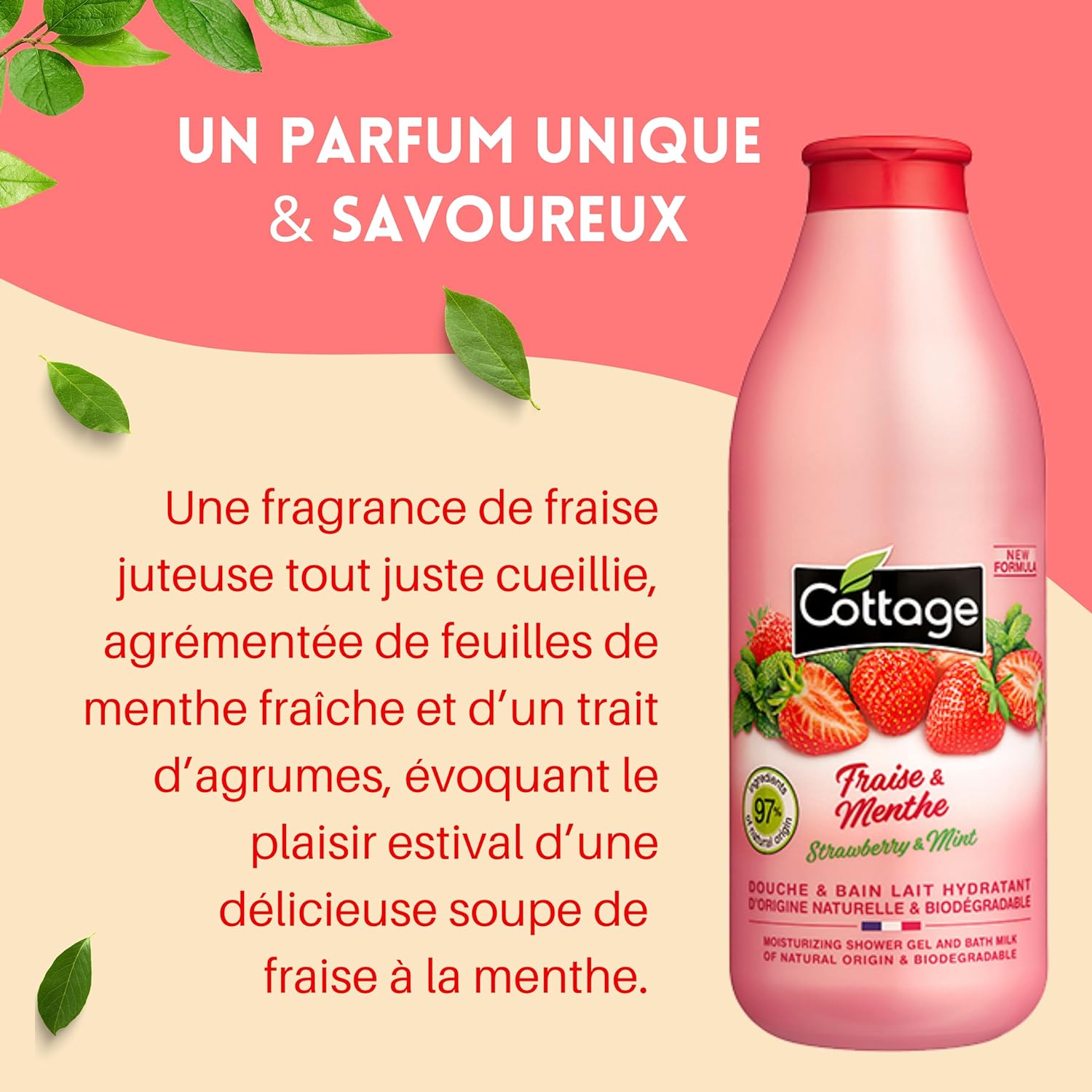 Cottage Shower Gel Strawberry & Mint 750Ml