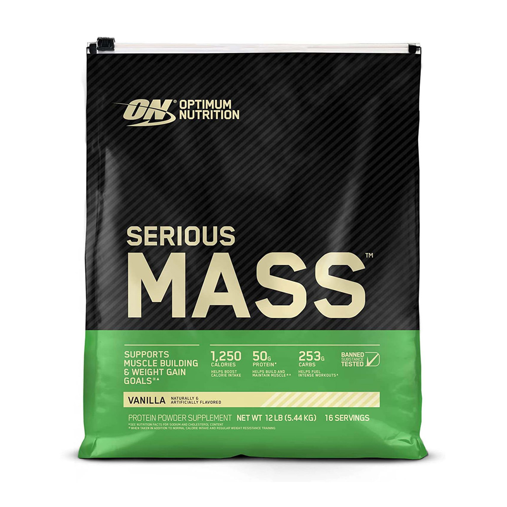 Serious Mass High Protein High Calorie 12LB 50g Protein Vanilla flavor