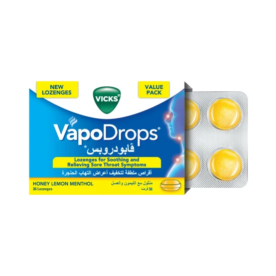 Vicks Vapodrops Honey Lemon Menthol  Lozenges