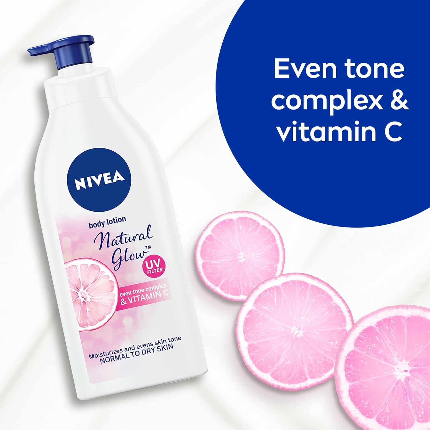 Nivea Body Lotion Even Tone Natural Glow Complex & Vitamin C All Skin Types 625 Ml