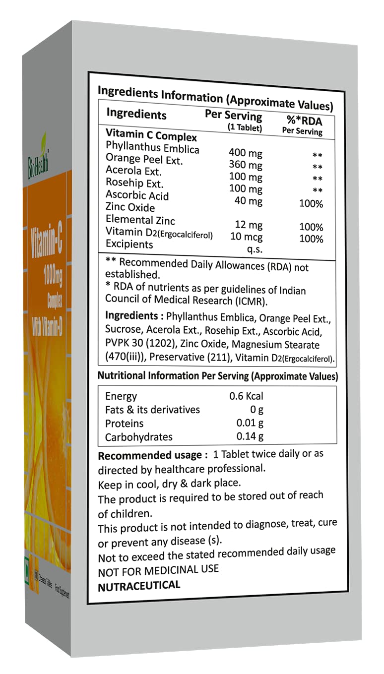 Bio Health Vitamin-C Complex 1000mg  60 Tab