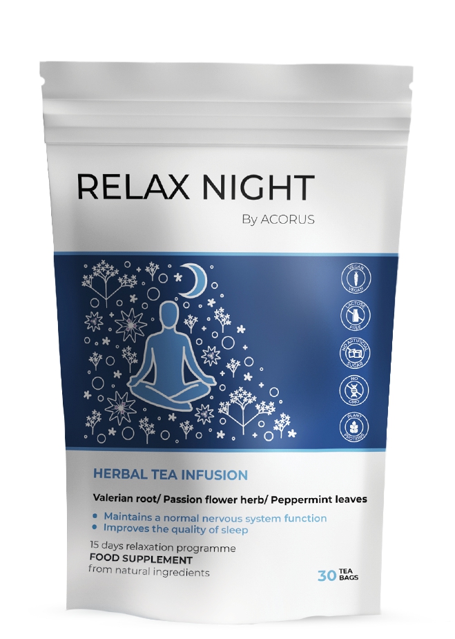 Acorus Relax Night Herbal Tea Doypack 1.5 Gm X 30