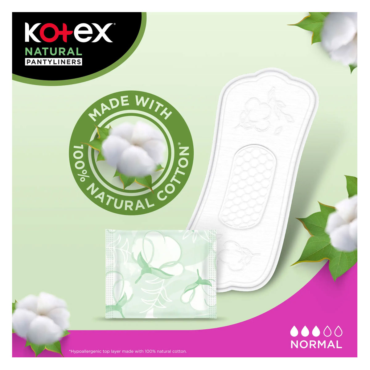 Kotex Liners Cotton Normal 16x30