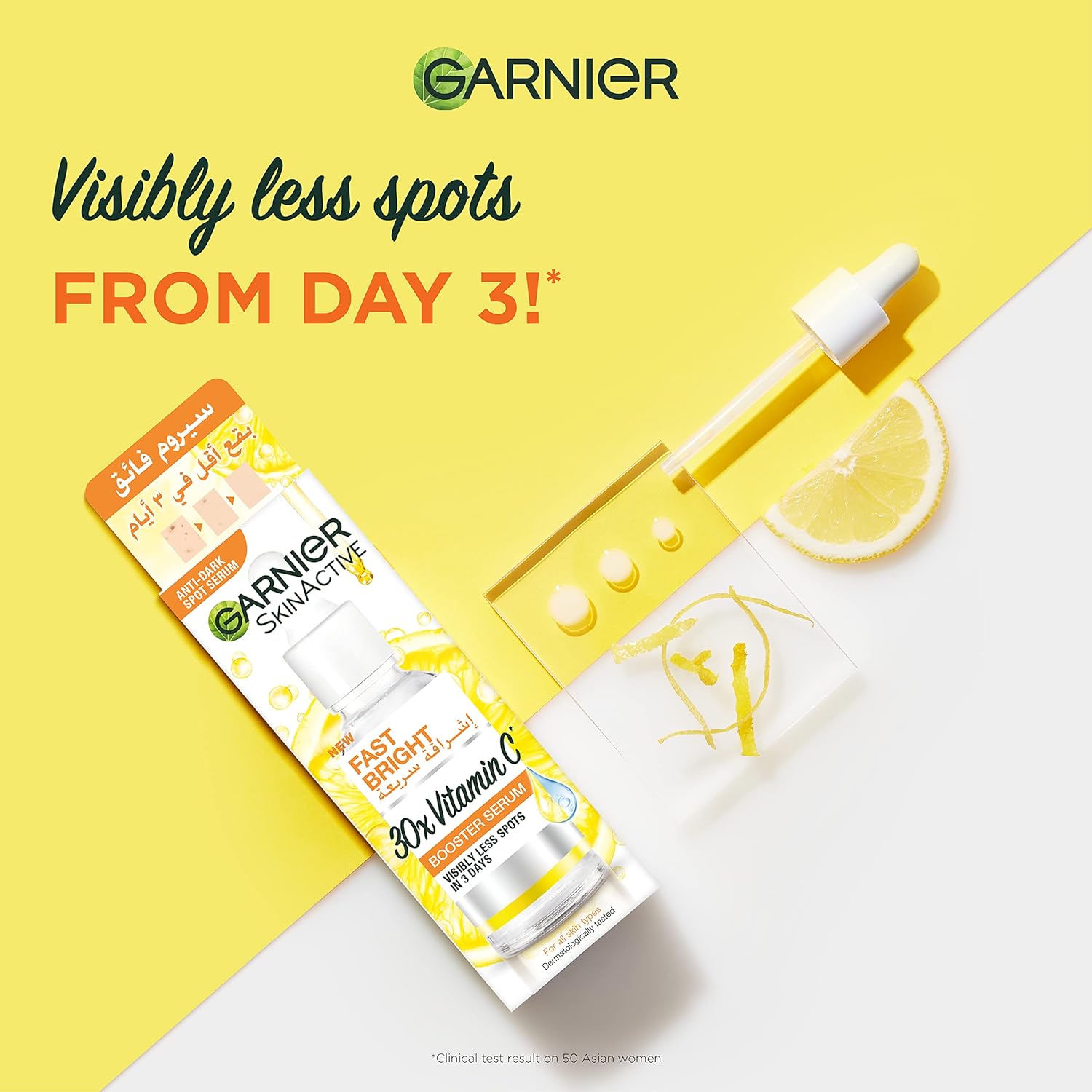 Garnier Skinactive Fast Bright 30X Vitamin C Anti Dark Spot Serum, 30 Ml