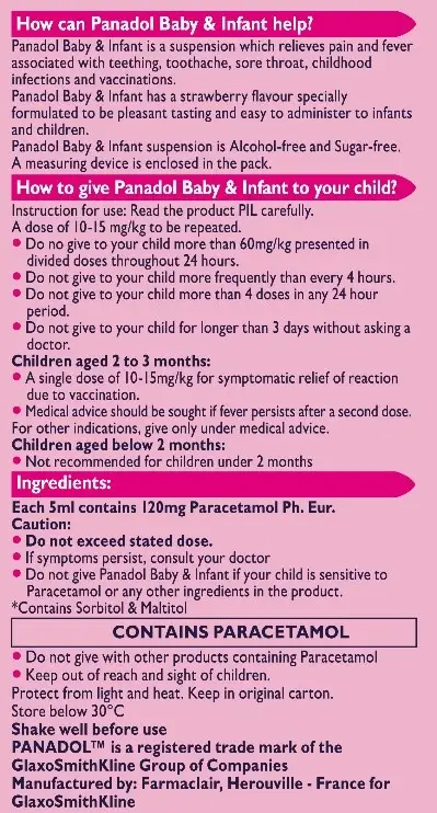 Panadol Baby Infant Susp 100ml