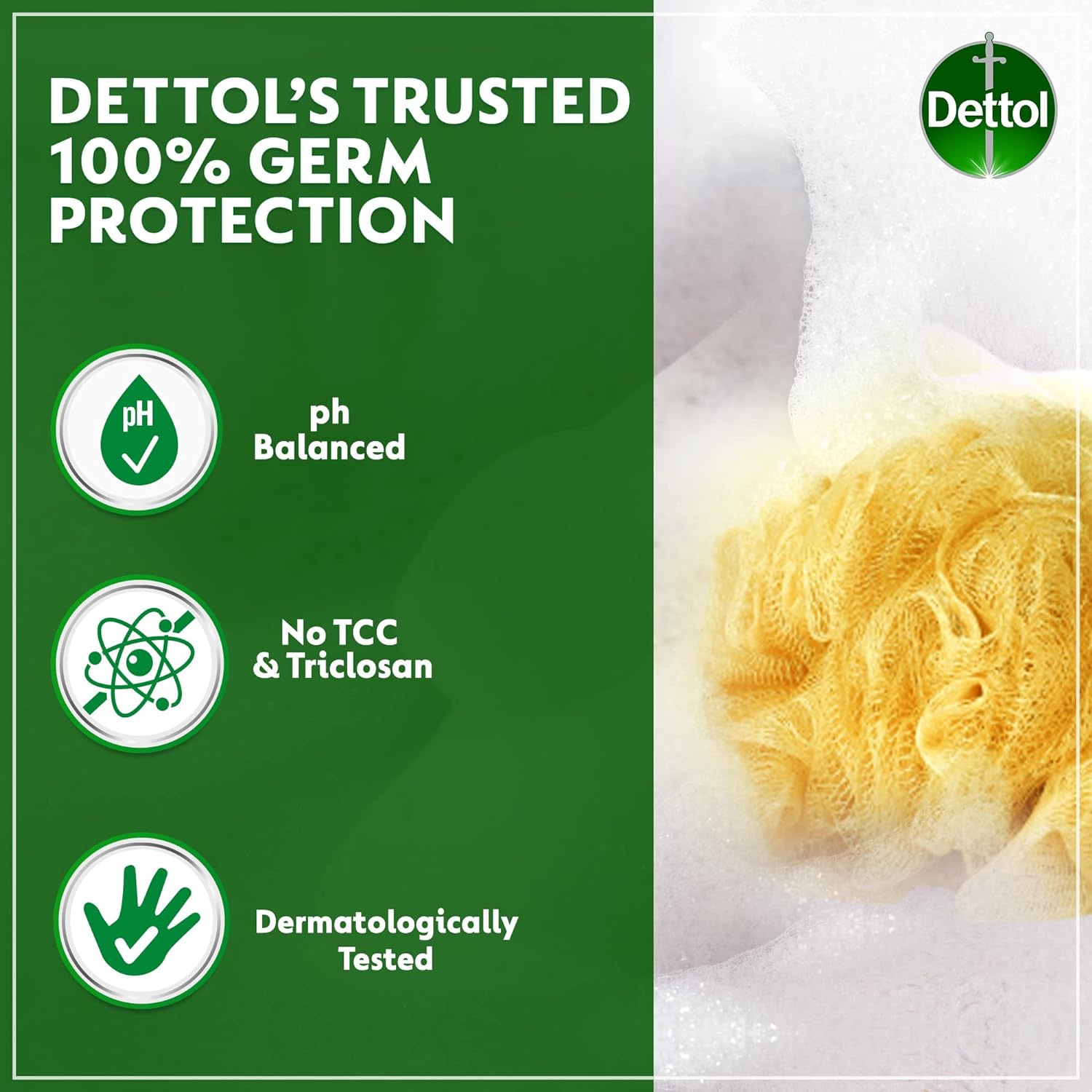 Dettol Shower Gel Fresh 250ml+Puff