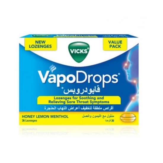 Vicks Vapodrops Honey Lemon Menthol  Lozenges