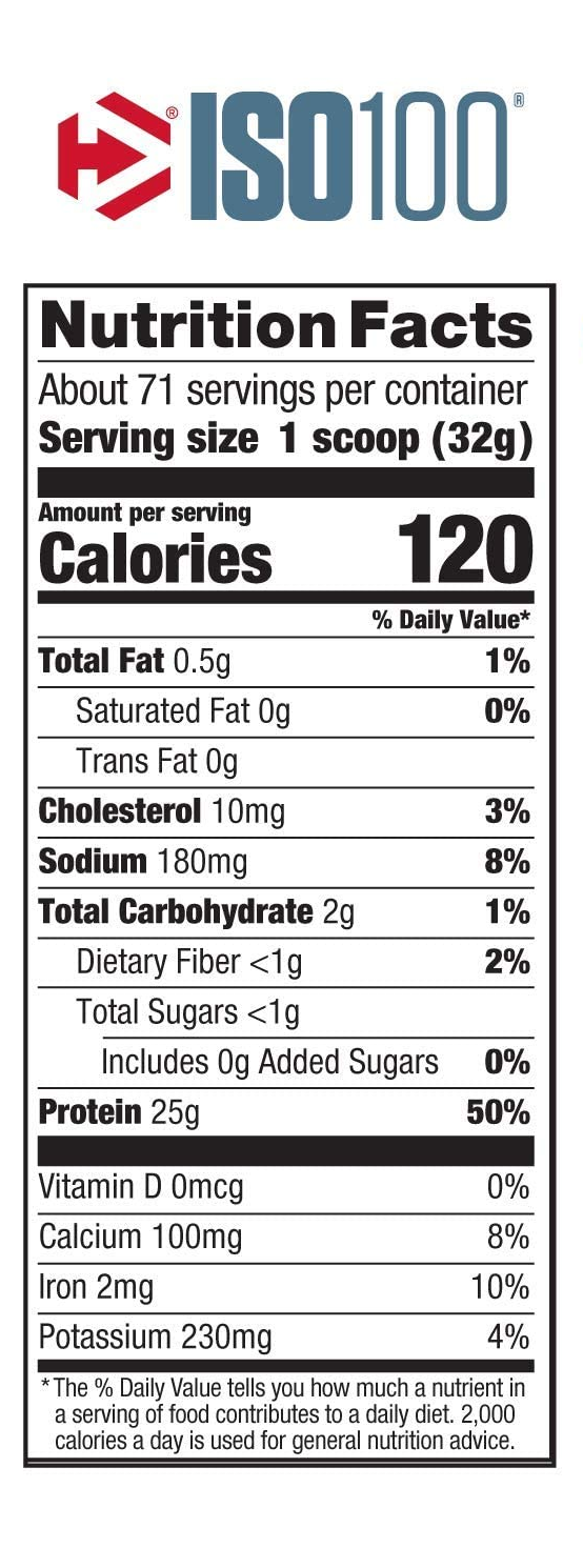 ISO100 Hydrolyzed Protein Powder 100% whey protein  isolate ,45 servings,3 LB,vanilla