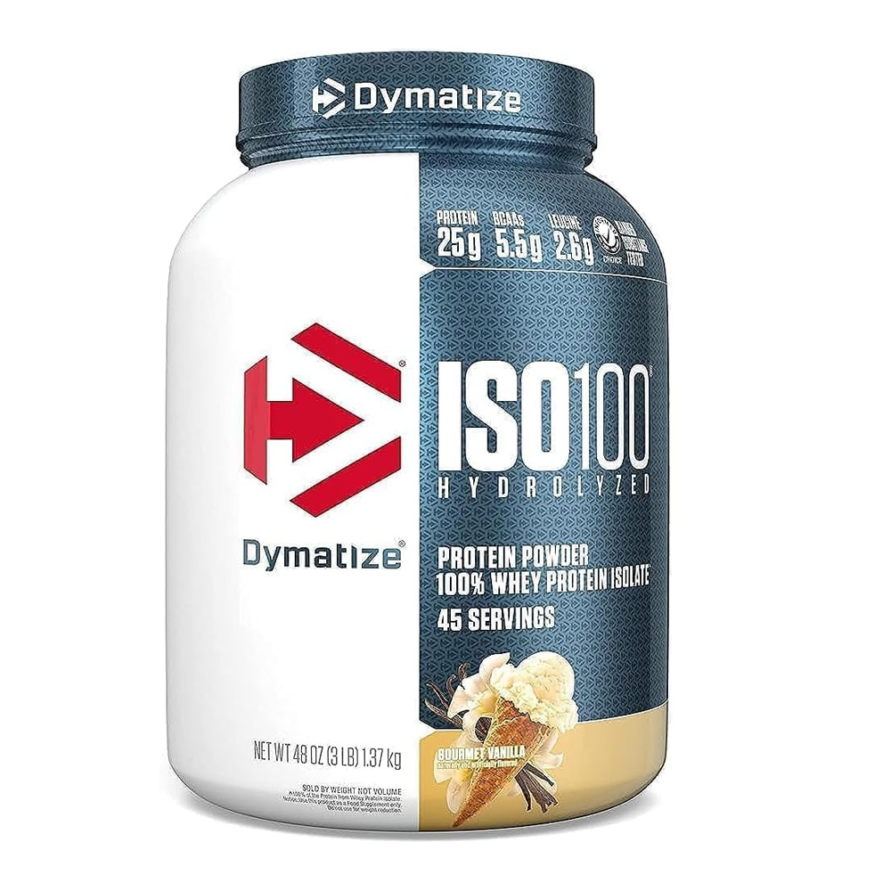 ISO100 Hydrolyzed Protein Powder 100% whey protein  isolate ,45 servings,3 LB,vanilla