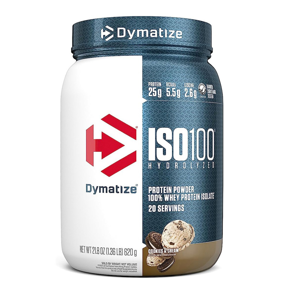 Dymatize ISO 100 hydrolyzed Protein powder 20 serving cookies and cream