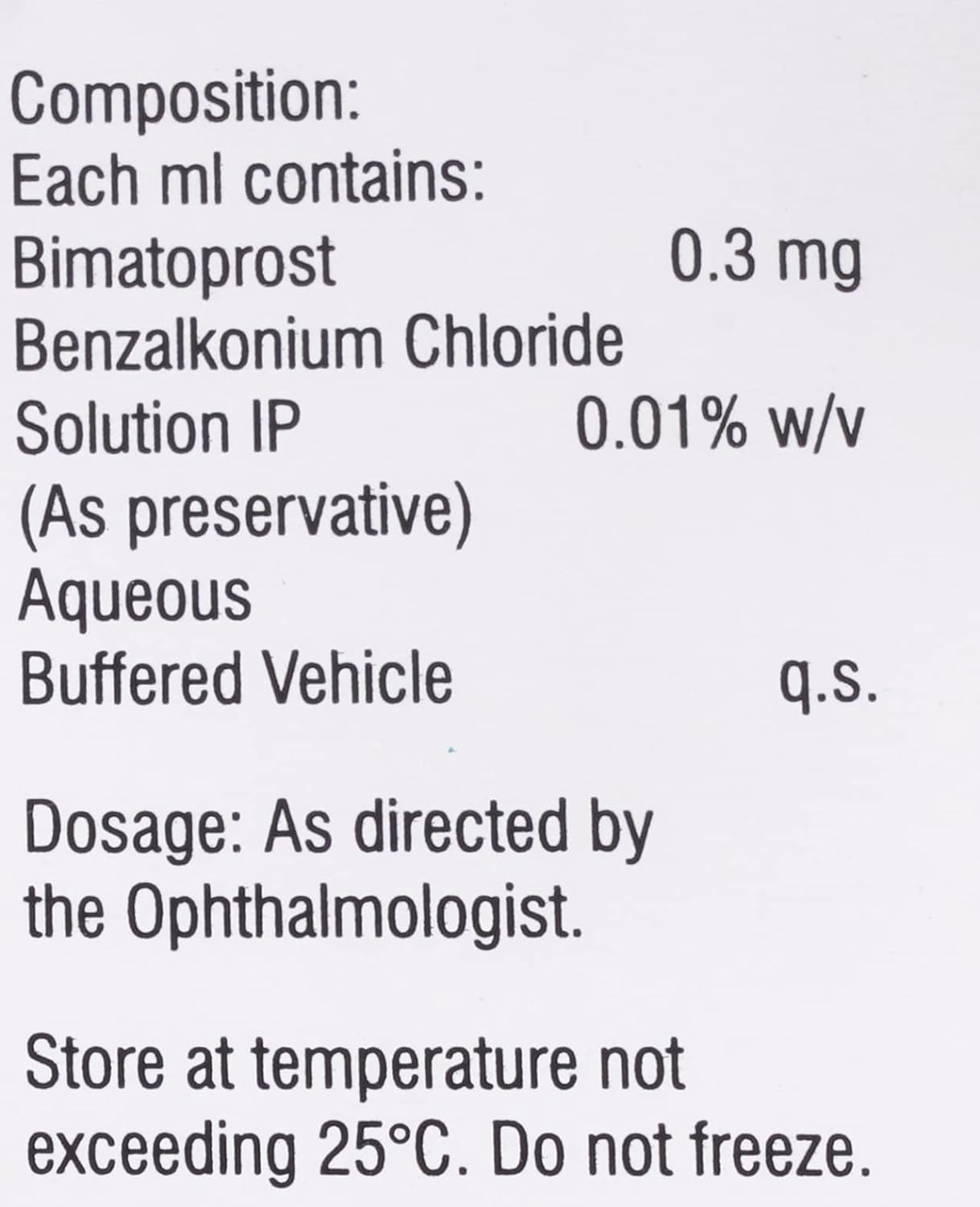 Careprost Bimatoprost Ophthalmic Solution 3ml