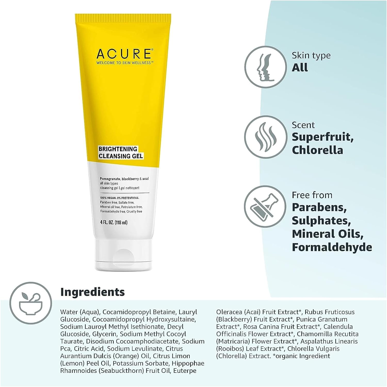 Acure Brightening Cleansing Gel 