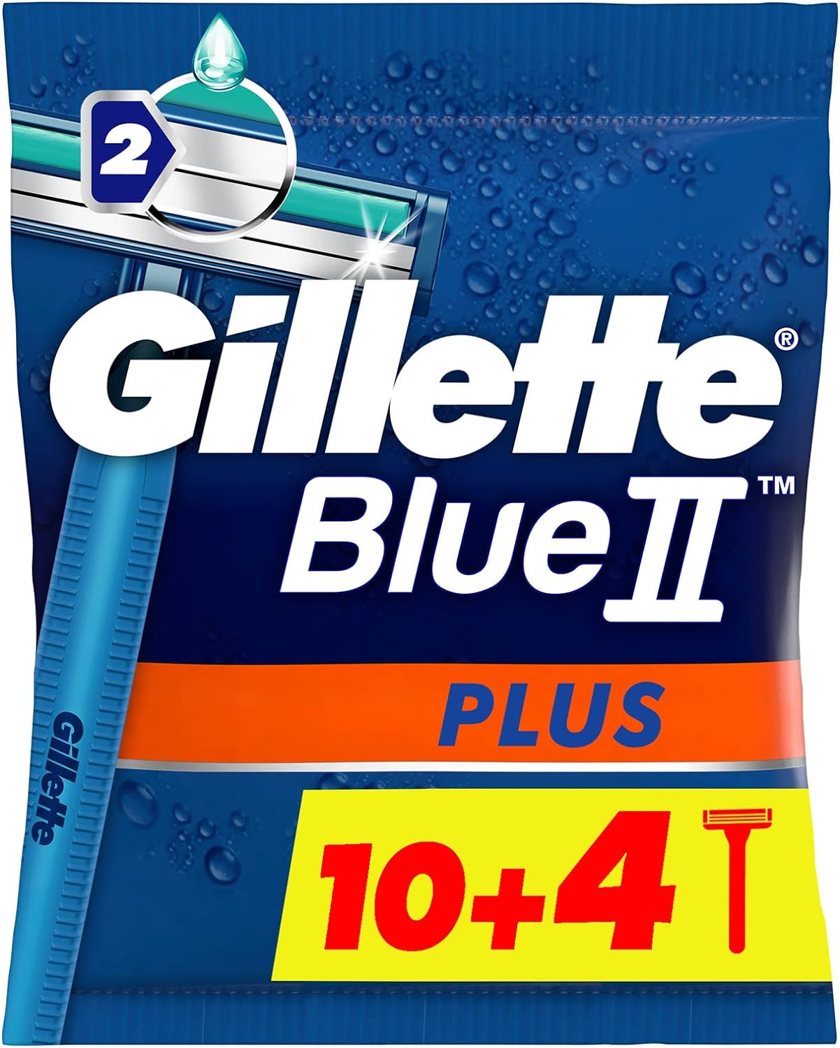 Gillette Blue2 Plus Disp Razor (10+4) 14 Pcs