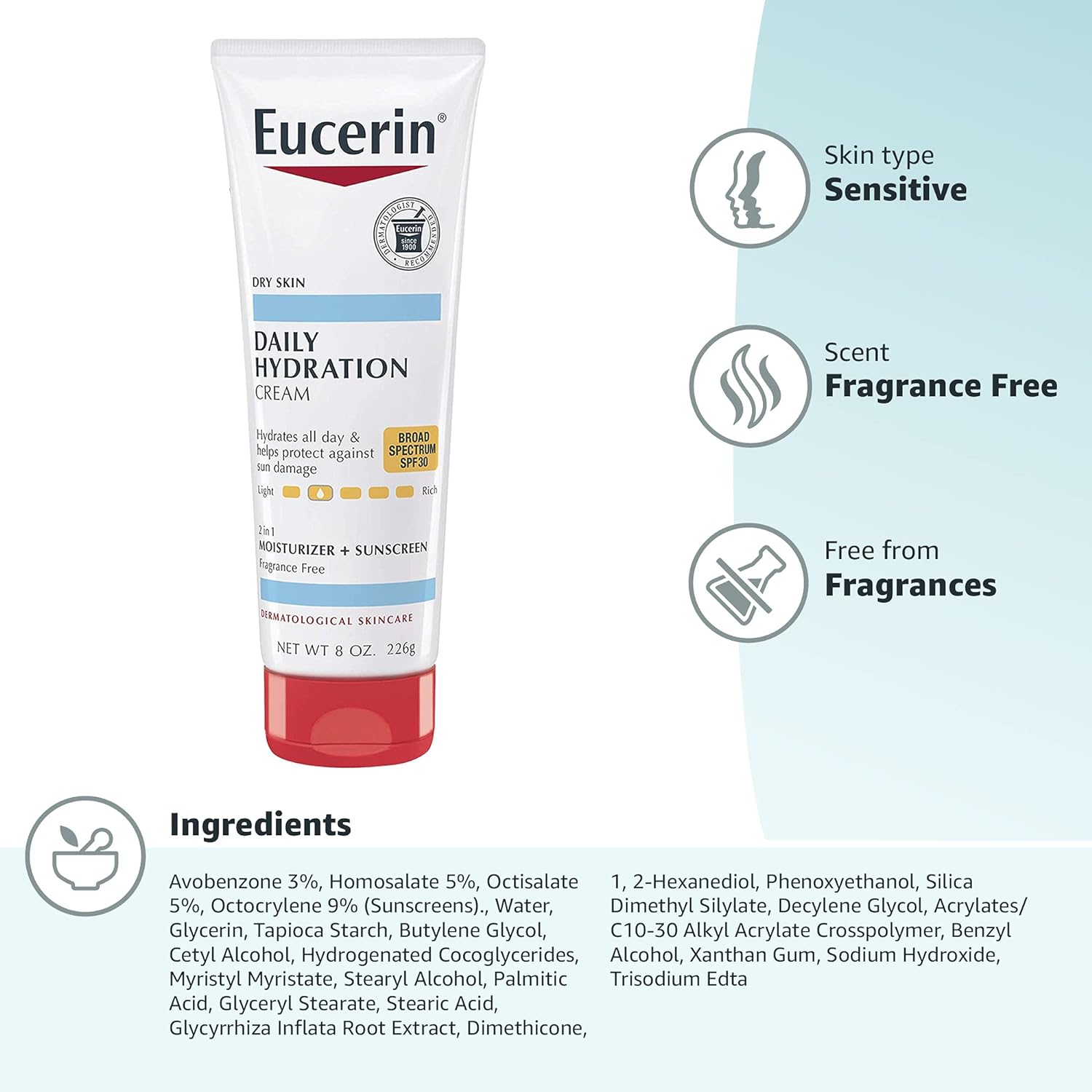 Eucerin Daily Hydrating Cream 226 Gm