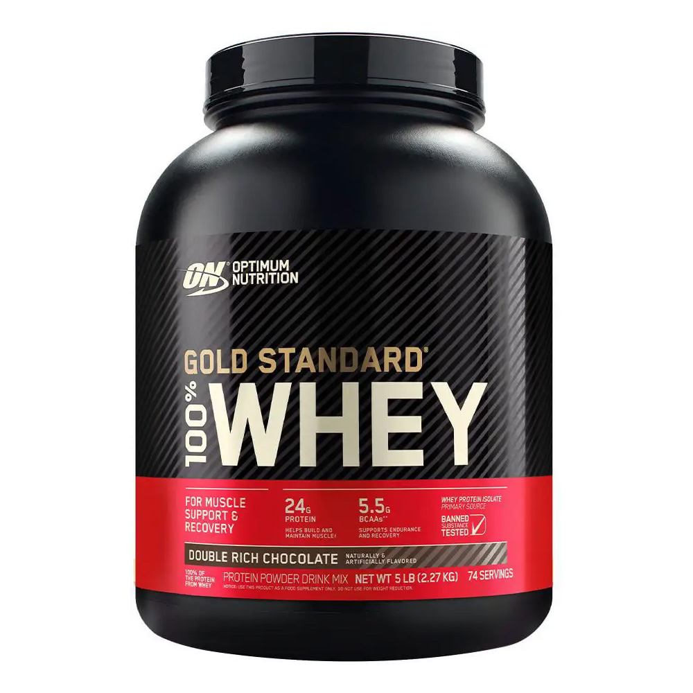 Optimum Nutrition Gold Standard 100% Whey 24gm protein 5lb double rich chocolate