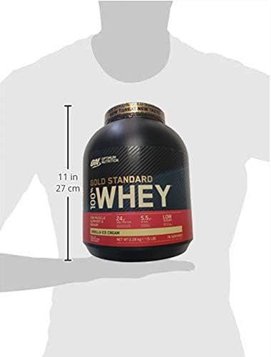 Optimum Nutrition Gold standard Whey, 24gm protein  5LB vanilla ice cream