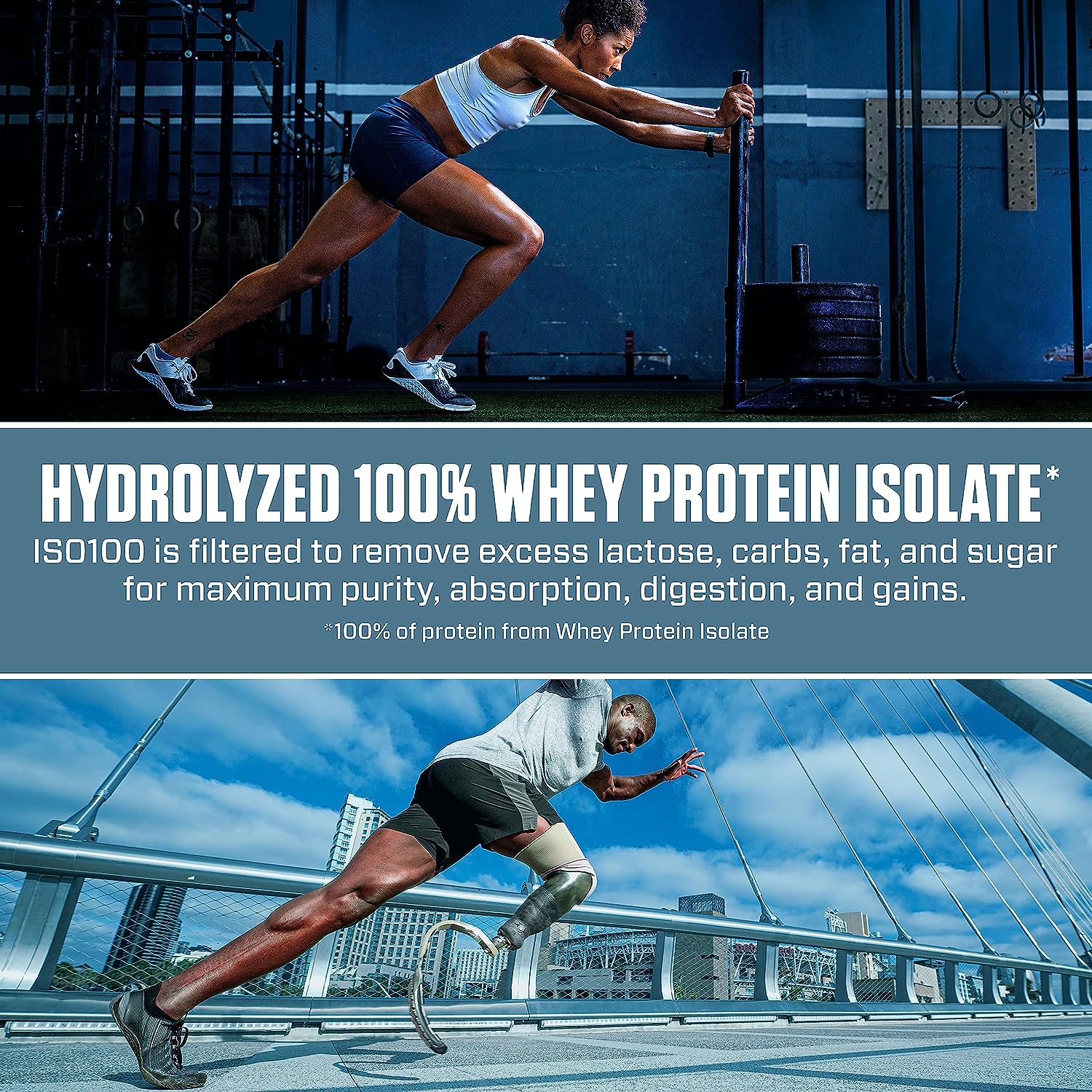 ISO100 Hydrolyzed Protein Powder 100% whey protein  isolate ,45 servings,3 LB,vanilla