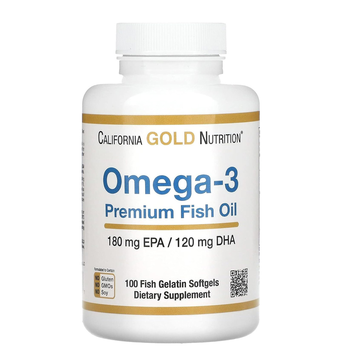 California Gold Nutrition Omega 3 Premium Fish Oil 100 Fish Gelatin Softgels