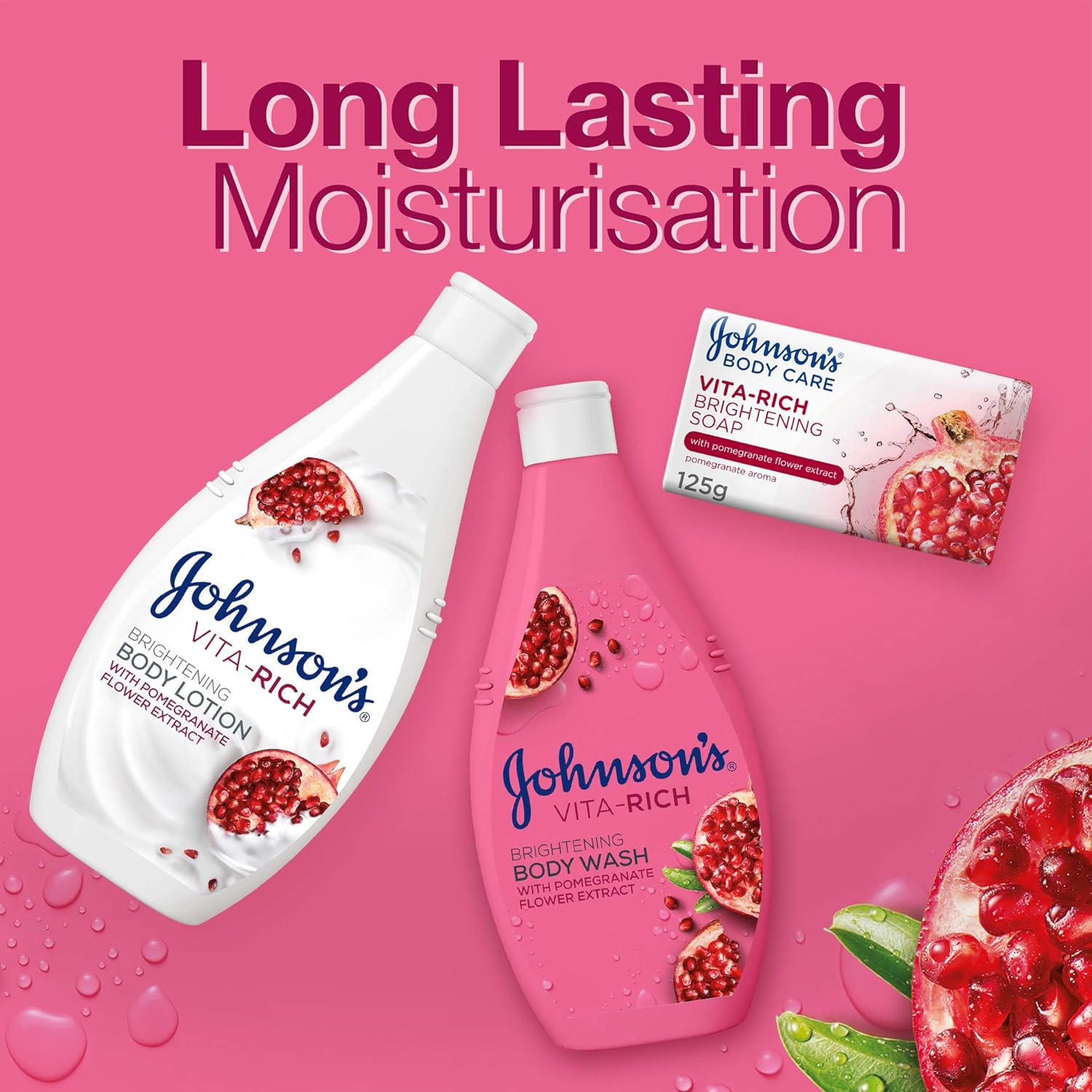 JOHNSON’S Body Wash - Vita-Rich, Brightening Pomegranate Flower, 400ml