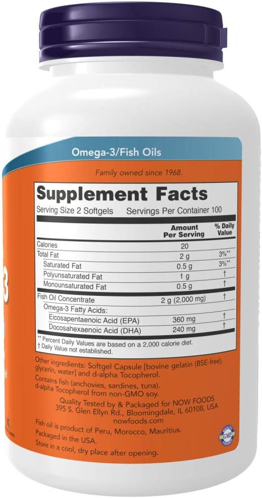 Now Foods, OMEGA-3 FISH OIL  100 Softgels