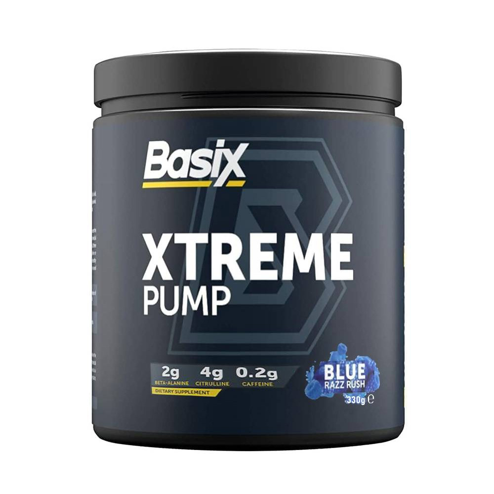 Basix Xtreme Pump Blue Rasrush Flavor 330 Gms