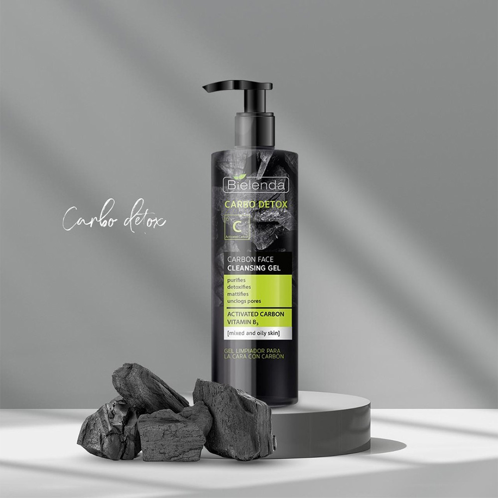 Bielenda CARBO DETOX Carbon Face Cleansing Gel for Mixed & Oily Skin - Gel Wash for Oily and Combination Skin .