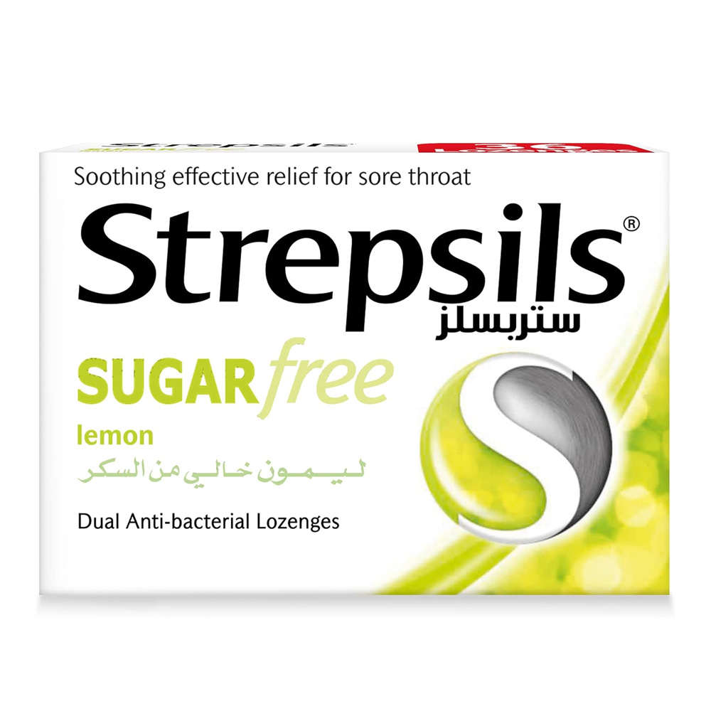 Strepsils Lozenges 16 Sugar Free Lemon Lozenges