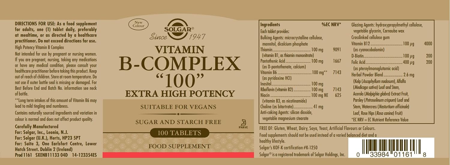 Solgar B-Complex -  100 Vegetable Capsules