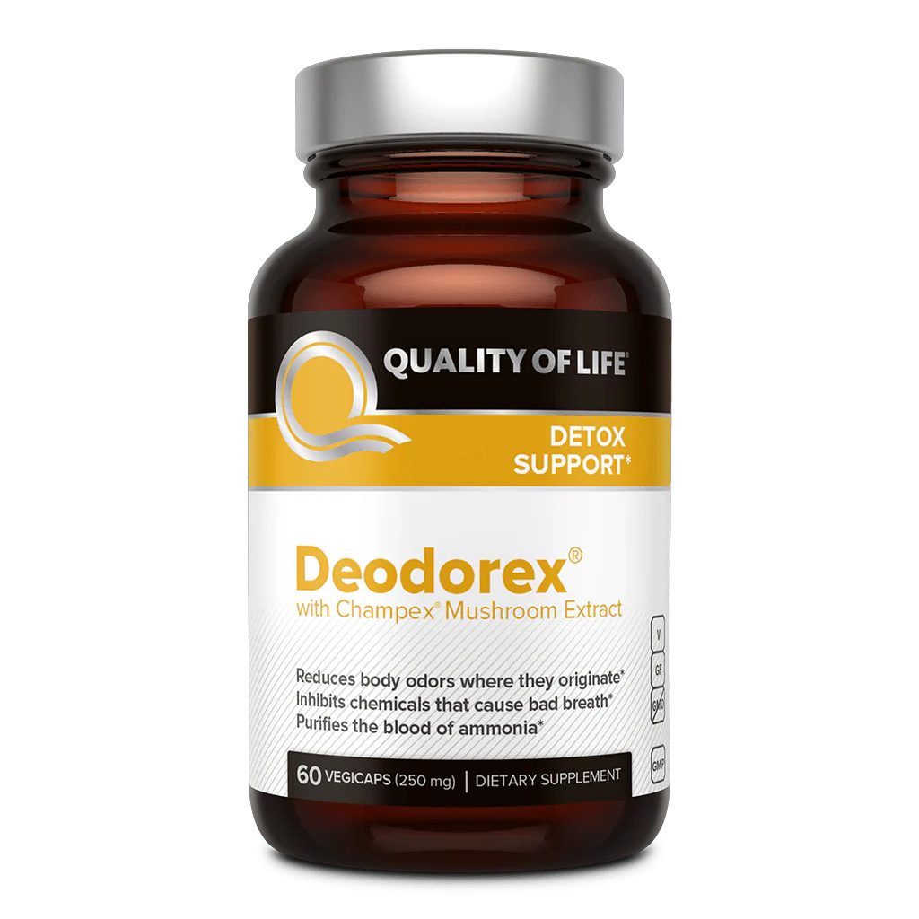 DEODOREX 60 CT, Detox Support with Champex, Mushroom Extract, 60 Vegicaps (250 mg per Capsule)