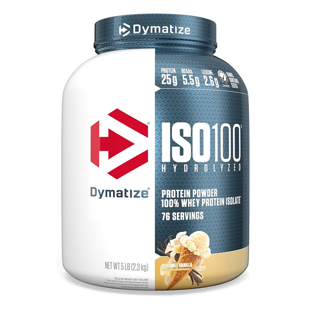 Dymatize Iso 100 Hydrolyzed Protein Powder 100% Whey Protein 76 Servings 5 Lb Gourmet Vanilla