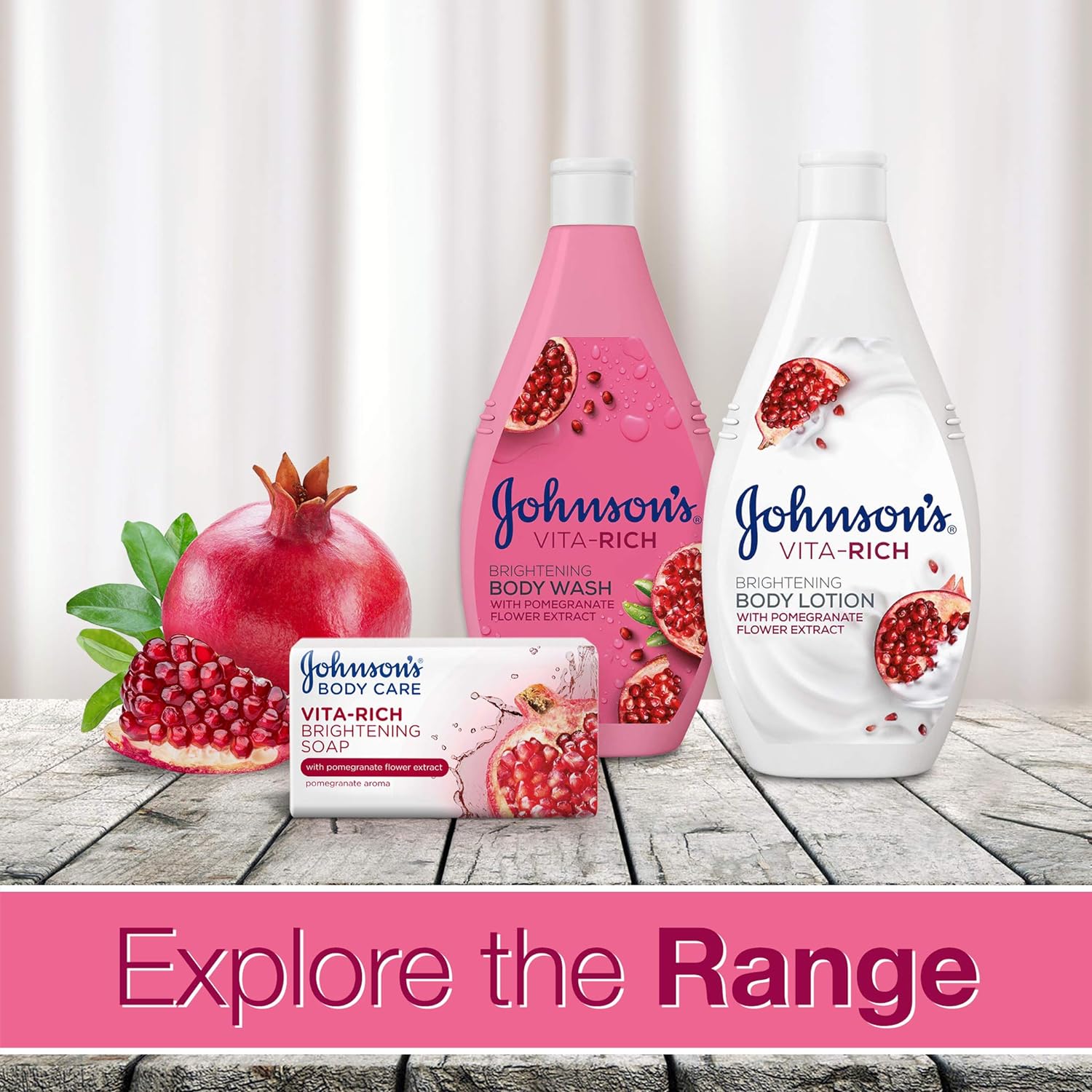 JOHNSON’S Body Wash - Vita-Rich, Brightening Pomegranate Flower, 400ml