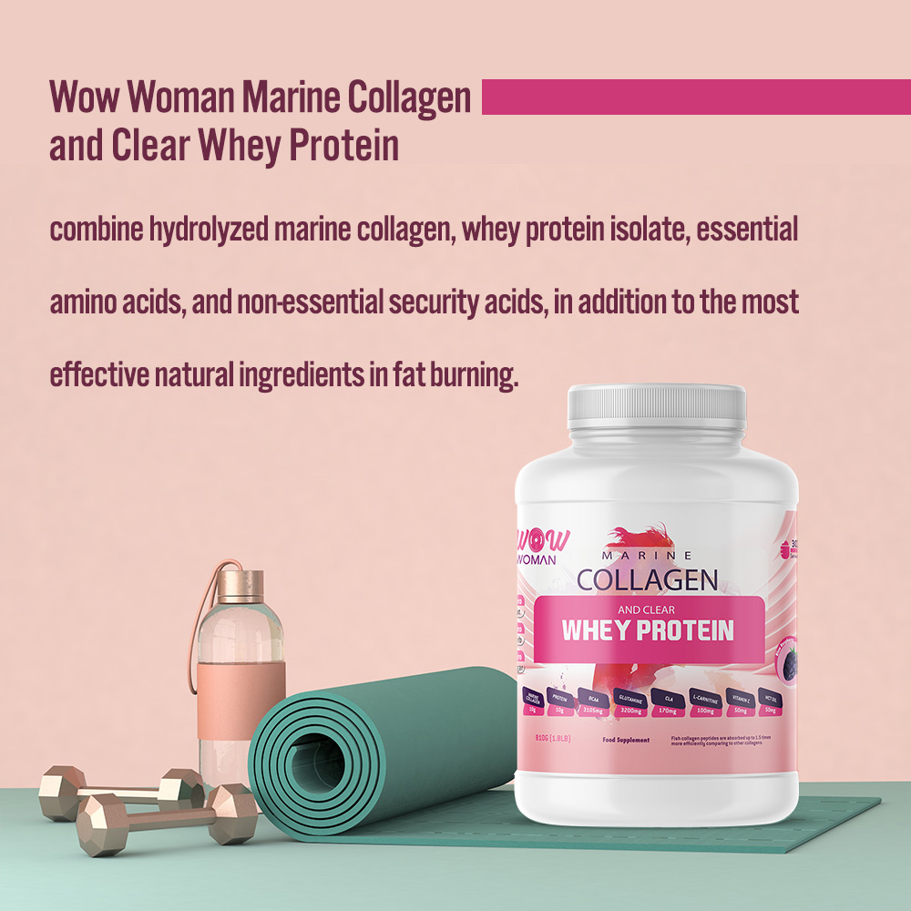 Wow Woman Marine collagen and clean whey protein 1.8lb Blue Rasberry 30 servings