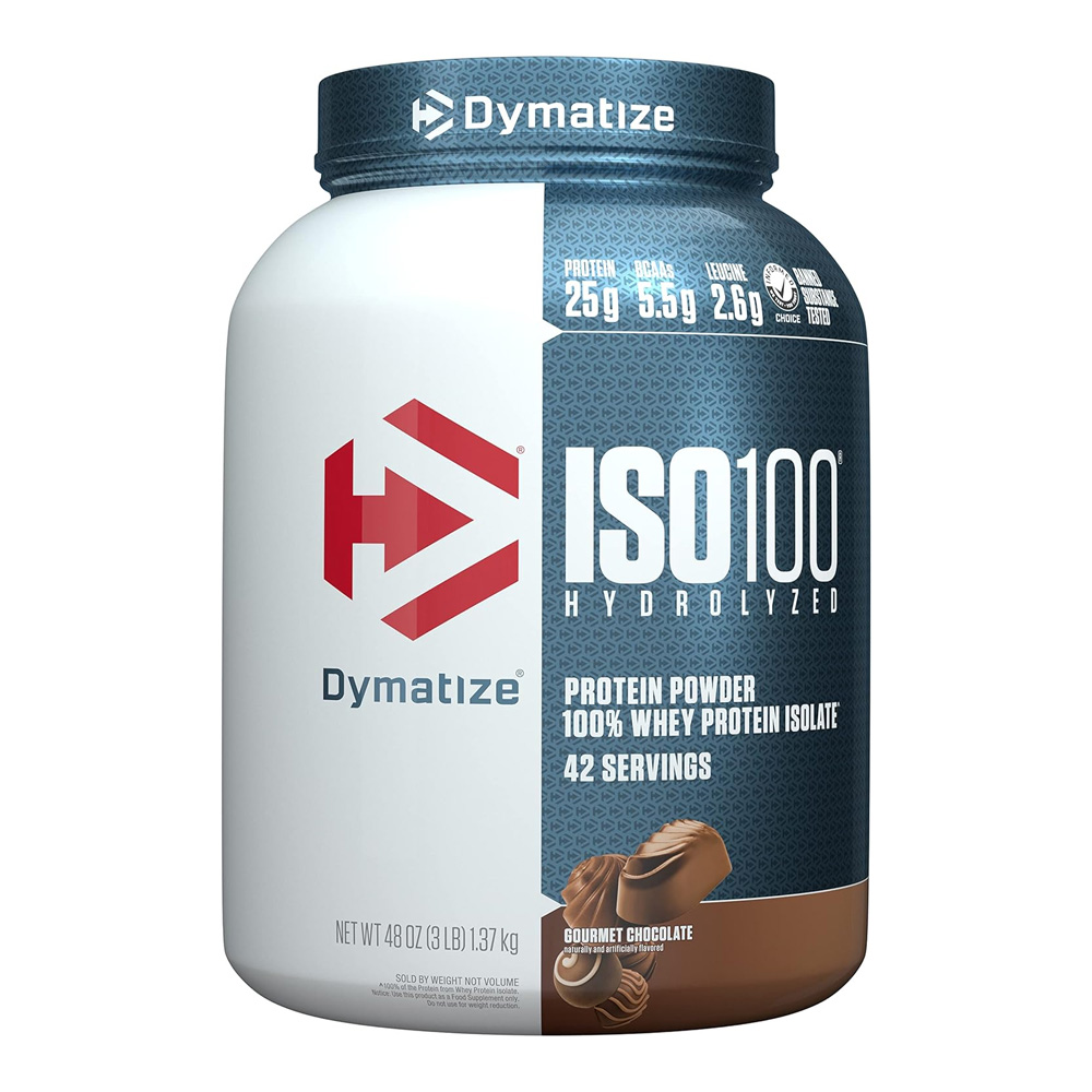 Dymatize Protein Powder 100% whey protein Gourmet Chocolate, 3 lb, 42 Serving.