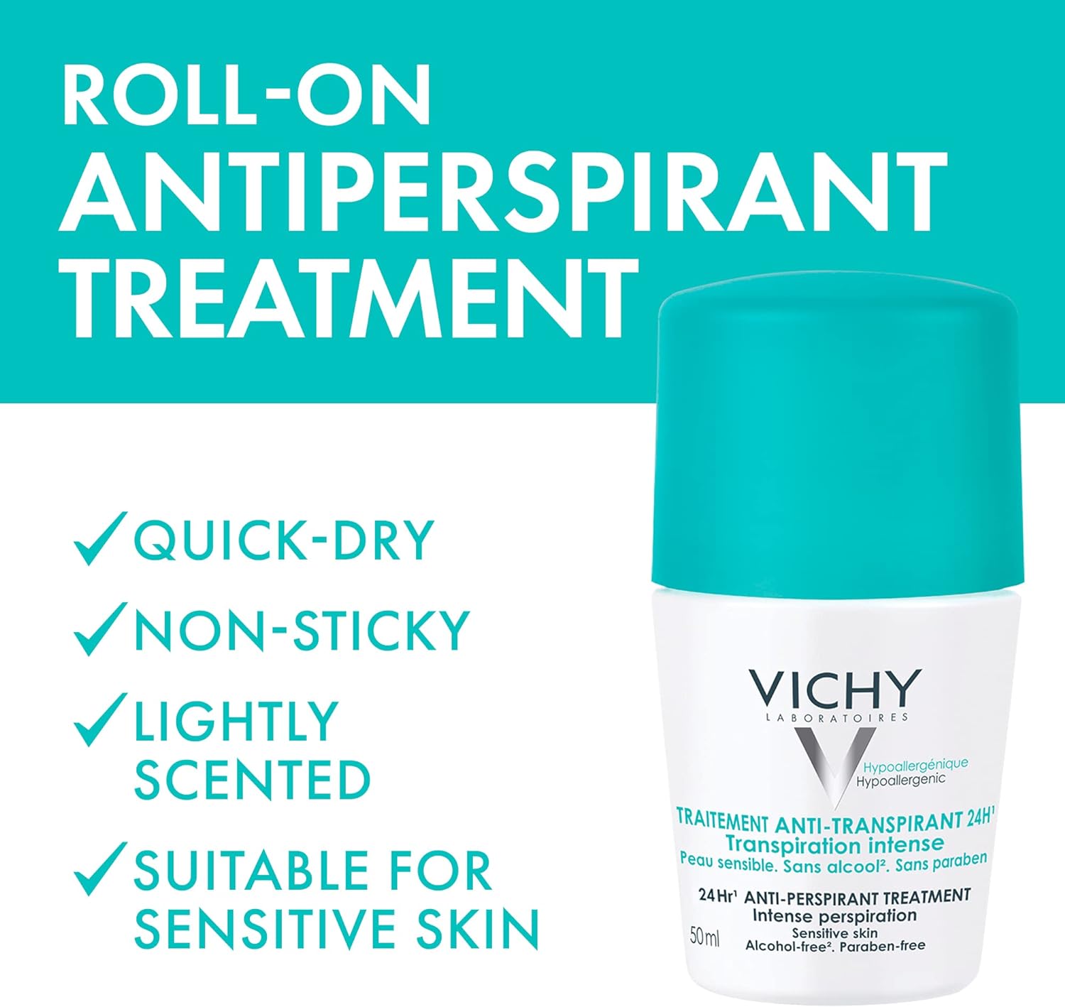 Vichy Deo Roll On Senstive Skin 24H (Green) 50ml