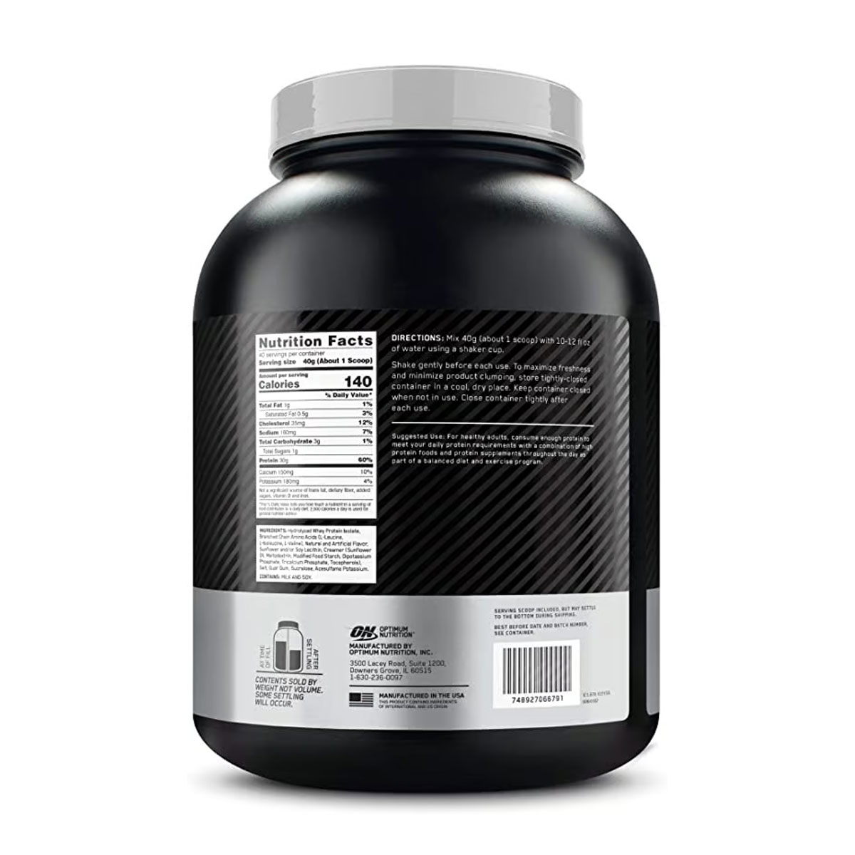 Optimum Nutrition Hyrdo Whey Velocity Vanilla ,3.52 LB, 40 Serving