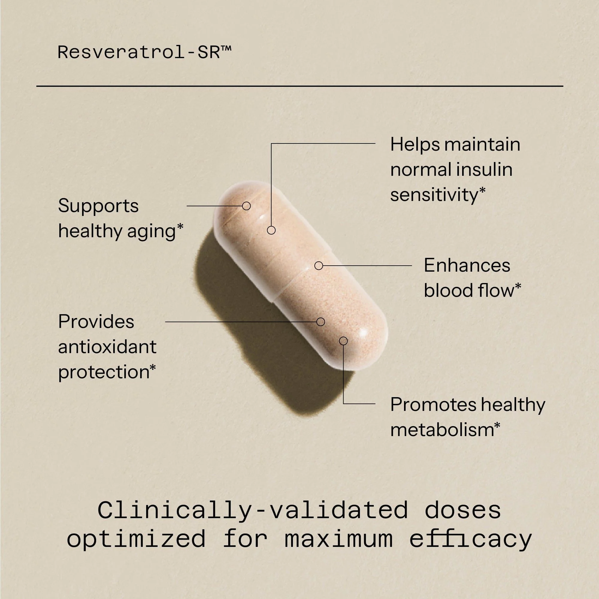 RESVERATROL SR- Supports healthy aging, metabolism, Enhances blood flow  150 mg, 30 Vegicaps