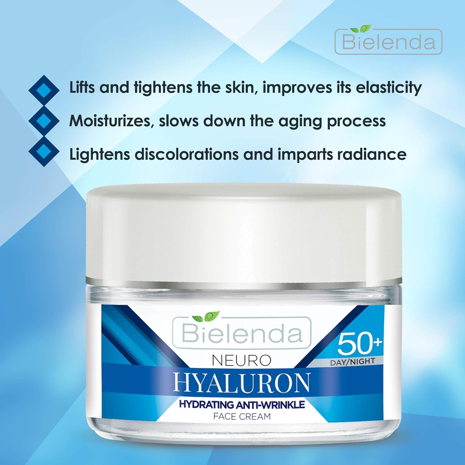 Bielenda NEURO +50 Hyaluron Hydrating Anti-Wrinkle Face Cream 50ml - Neuro Hyaluron 50+ Moisturizing Anti-Wrinkle Cream 50ml 