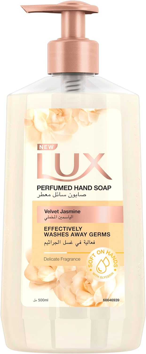 Lux Perfumed Liquid Hand Wash For All Skin Types Velvet Jasmine Glycerin Enriched Liquid Soap 500 Ml