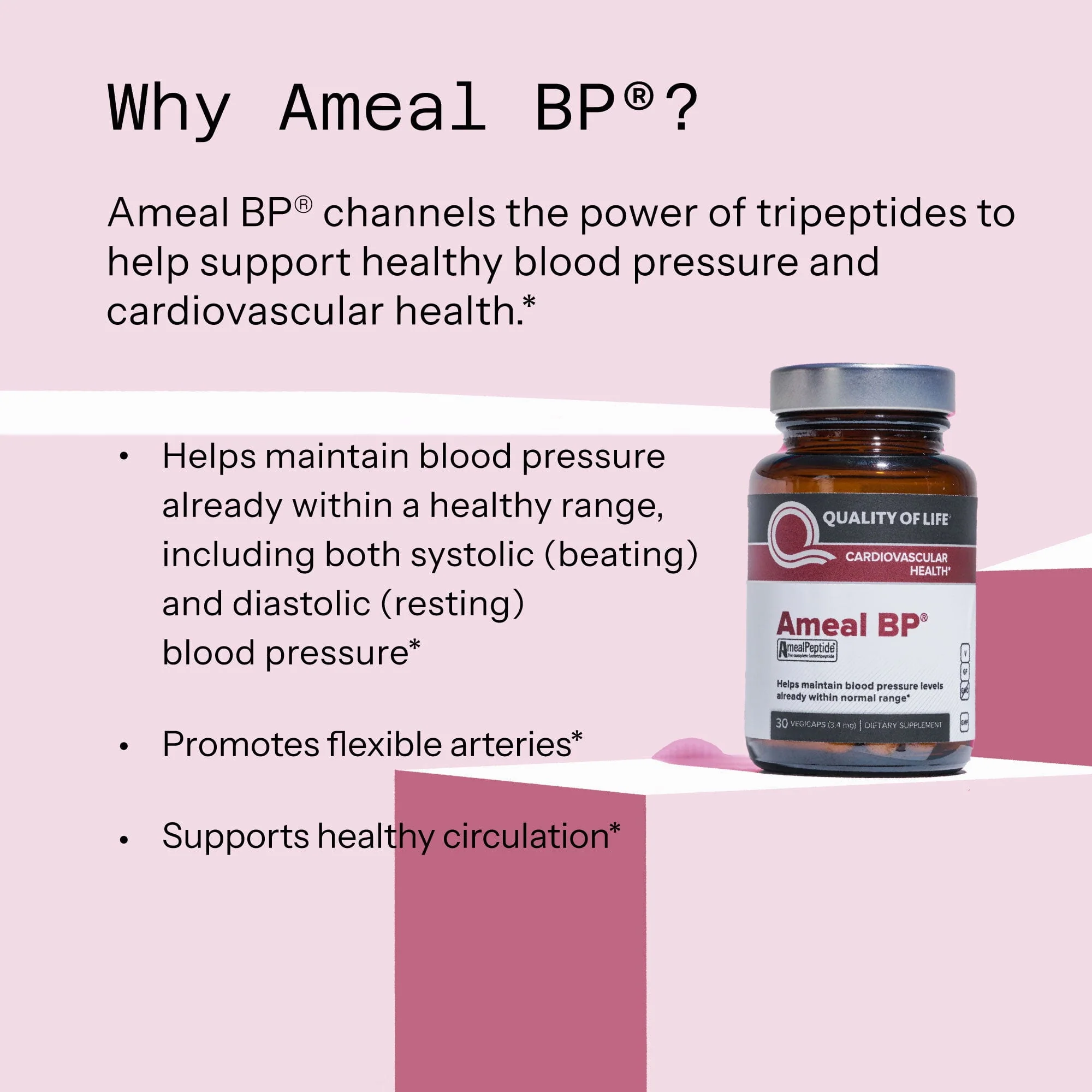 AMEAL BP - Maintain blood pressure & Cardiovascular Health, 3.4 mg, 30 Vegicaps