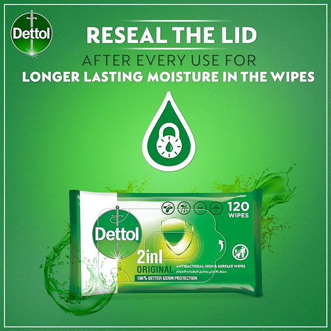 Dettol Anti Bacterial Wipes 80 Pcs