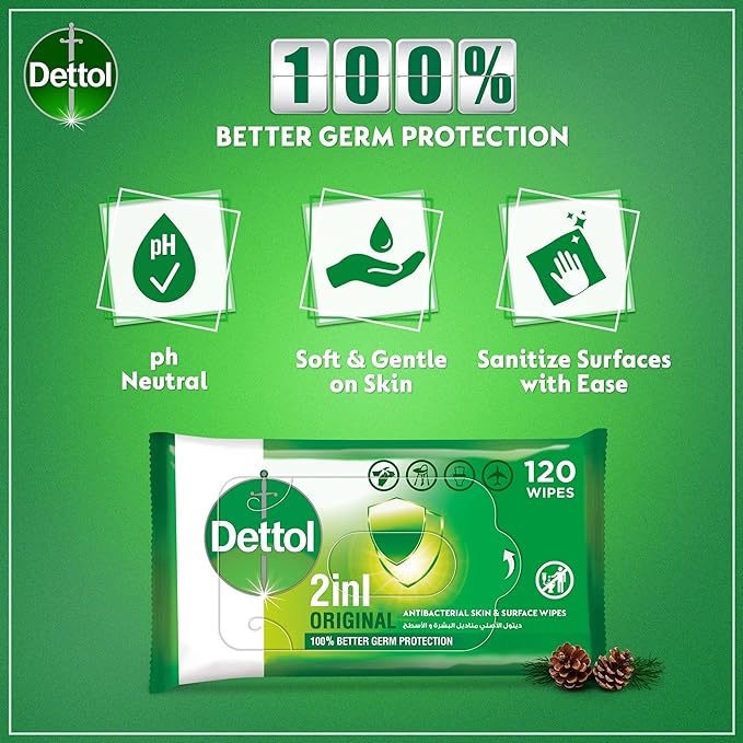 Dettol Anti Bacterial Wipes 80 Pcs