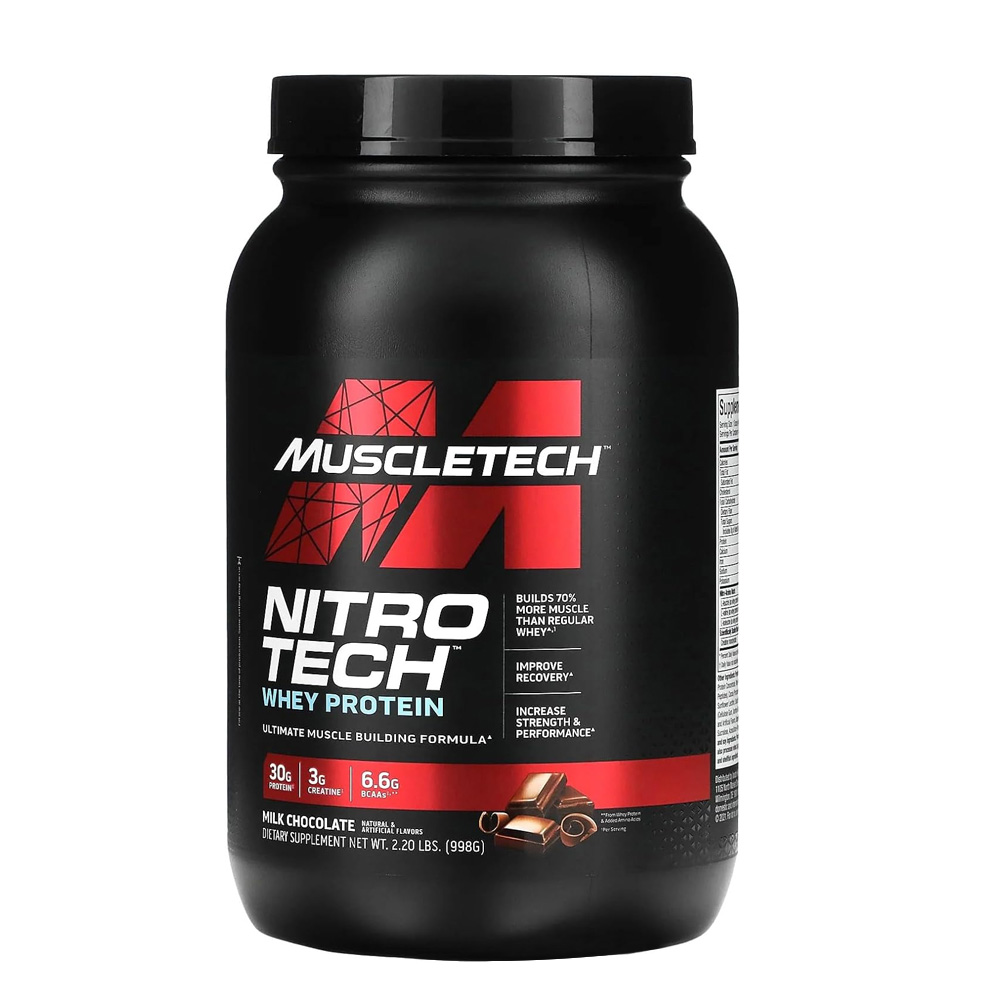 Muscletech Nitro Tech Whey Protein 30g protein 2.20 LBs milk chocolate